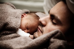 Sleeping Baby With Father