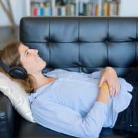 Client laying on a couch and listening to SSP or Focus Client laying on a couch and listening to SSP or Focus