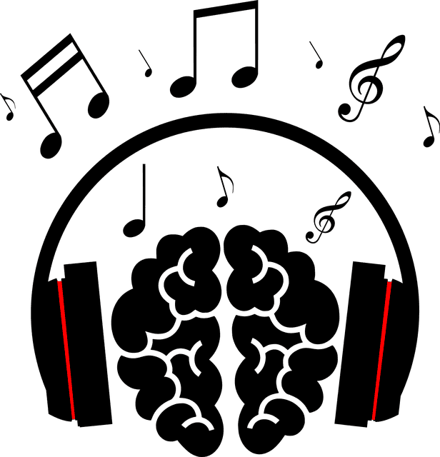 brain, headphone, music