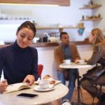 woman in a cafe